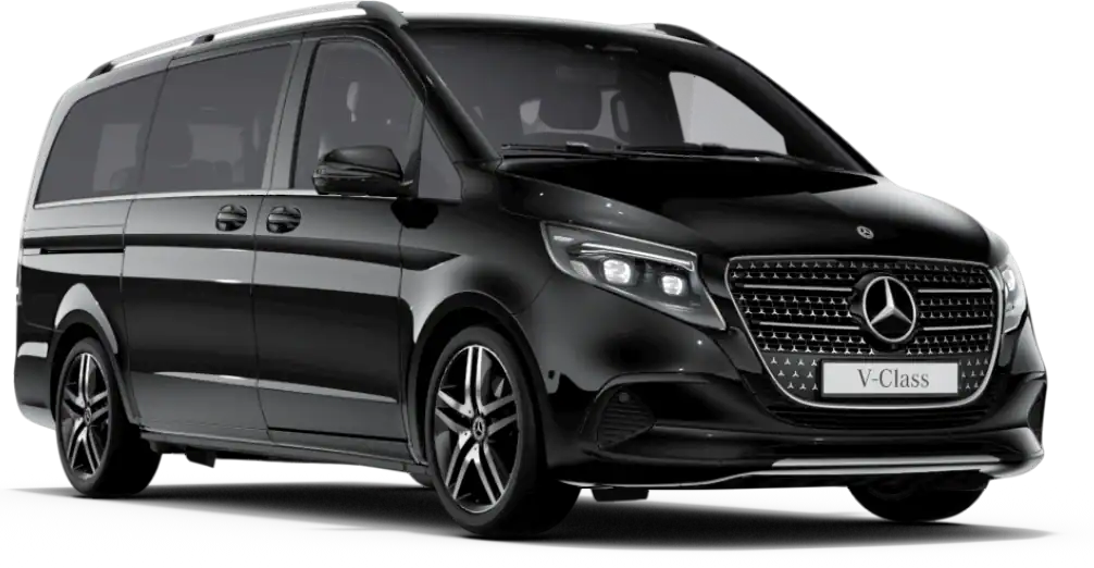 Kleinbus für Gruppen-Flughafentransfer, ideal für bis zu 7 Personen und 8 Koffer bei FlyingStar.