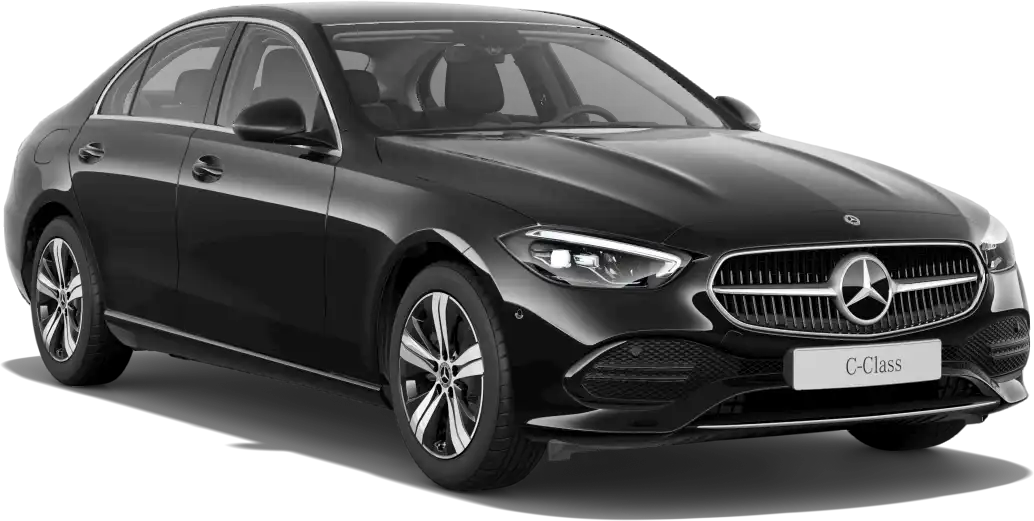 Limousine für komfortablen Flughafentransfer, geeignet für bis zu 4 Personen und 3 Koffer.